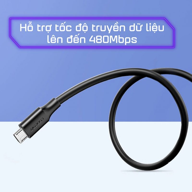 Cáp sạc Ugreen cổng Micro USB sạc nhanh 2.0A, truyền dữ liệu, US289