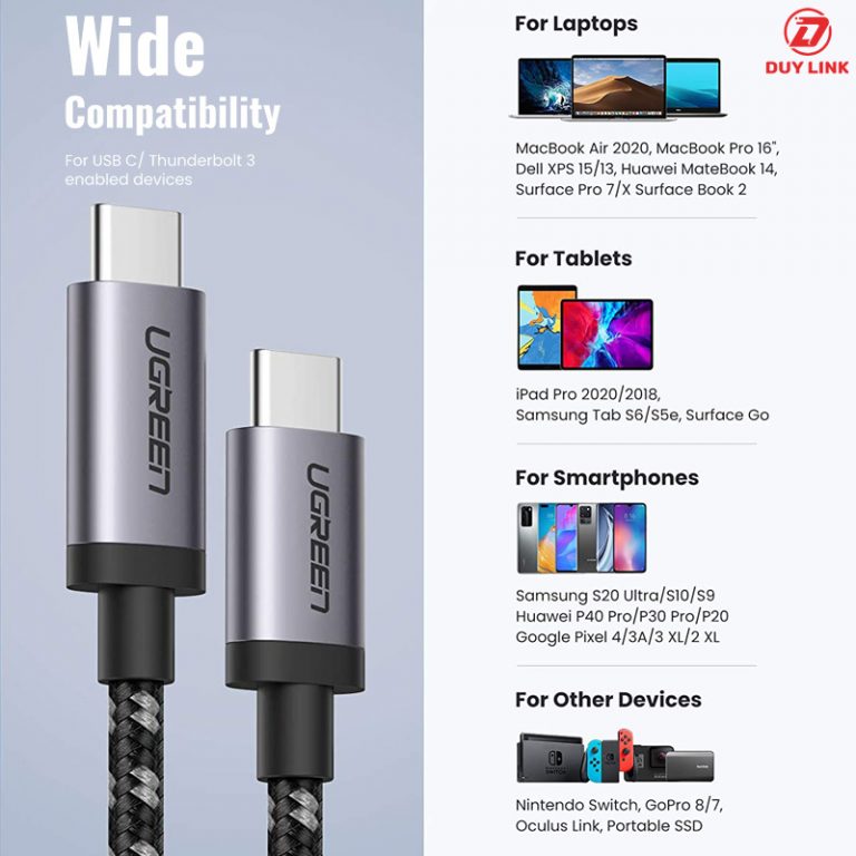 Cáp USB type C hỗ trợ sạc nhanh 2M 60W PD Ugreen US161 50450